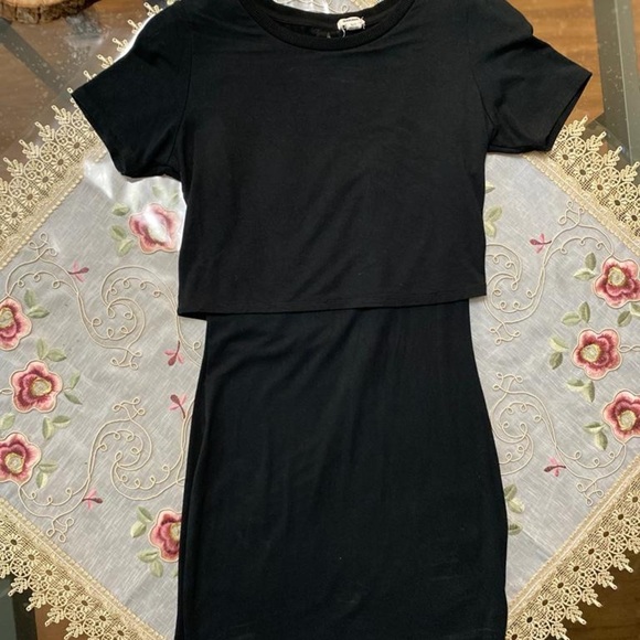 Garage Black T Shirt dress with open back small - Picture 5 of 8